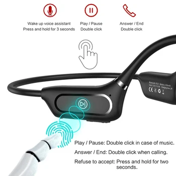 Водоустойчивост IPX5 безжични слушалки Bluetooth 5.0 слушалки костна проводимост стерео съраунд звук Sweatproof Sport Gym