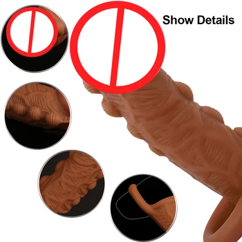 Възлести пипала ръкав за многократна употреба презервативите за мъже за пенис удължител контрацептив за възрастни секс