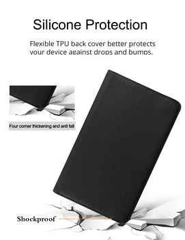 Въртящ се на 360° калъф-поставка от изкуствена кожа калъф за Samsung Galaxy Tab S6 Lite P610 / P615 10,4 инча 2020 Tablet Flip Smart Case