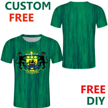 Габонская Република тениска сам free custom name number personalize Gabon t shirt print French text Gabonais flag photo clothes