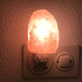Гималайская топло бяла led солна лампа естествен Кристал, ръчно изработени нощна светлина за осветяване на бижута и пречистване на въздуха с вилица