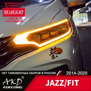 Главоболие фенер за автомобили HONDA FIT-2020 jazz фарове, фарове за мъгла дневни ходова светлини DRL H7 LED Bi xenon крушка авто аксесоар