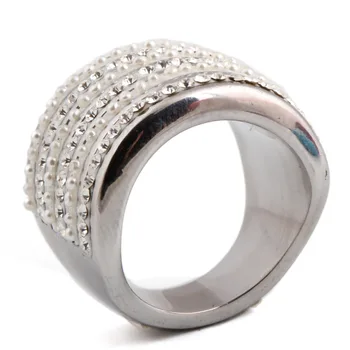 Годежни пръстени от неръждаема стомана за по-високо качество за жени 316L годежни пръстени от неръждаема стомана мода австрийски кристал, бижута