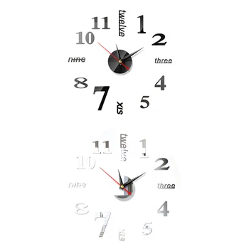 Големи акрилни стенни часовници домашен интериор, съвременен дизайн, 3D Diy големи декоративни стенни часовници Часовници стенни стикер мода