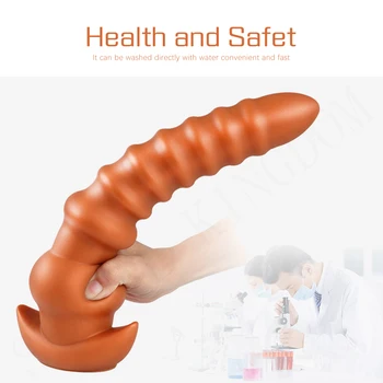 Голям дълъг дебел анален включете анални топчета масажор ануса мастурбатор Мек силиконов вибратор G-точка стимулатор на клитора еротични секс-играчки за възрастни