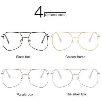 Голям кадър полигон Blu-ray заключване оптични очила на Жените и мъжете метал минус лещи на слънчеви очила по рецепта 0 -0.5 -0.75 -1.0 до -4.0