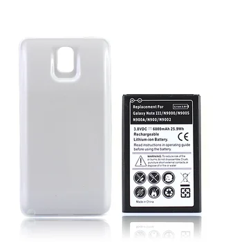 Голям капацитет 6800mAh разширено батерия за Samsung Galaxy Note 3 N9000 N9005 N900A N900 N9002 + задна капачка + USB зарядно устройство