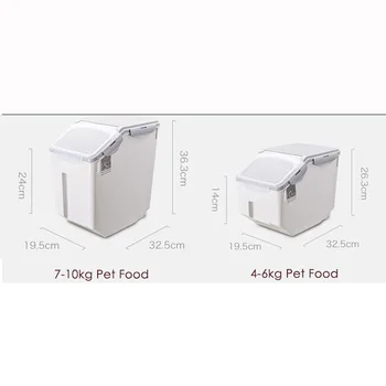 Голям Капацитет Запечатана Кутия За Съхранение На Храни За Домашни Любимци Кутия За Съхранение На Ориз Кофа С Лъжица Пет Dry Food Storage Organizer Dispenser Устройство