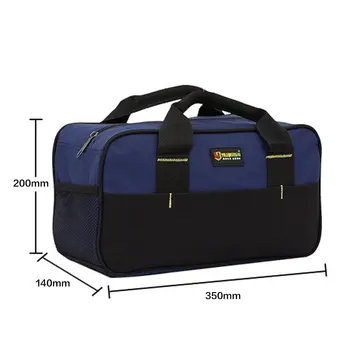 Голям капацитет чанти за инструменти чанта от водоустойчив плат Оксфорд електротехник чанта пластмасови дъното мъжки Наклонена чанта инструмент