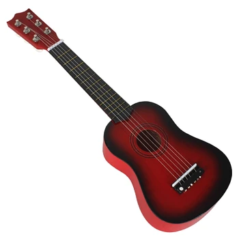 Гореща 21 инчов 6 струнен малка мини китара Липа китара с пръчки струни за музикални инструменти, играчки за деца, детски подарък