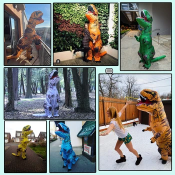 Гореща T REX динозавър Надуваем костюм на партията cosplay костюми са необичайни талисман аниме Хелоуин костюми за възрастни и деца динозавър карикатура