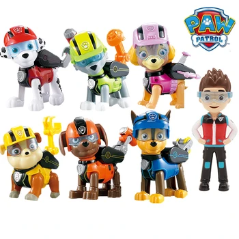 Гореща продажба на 7 бр./компл. Paw Patrol Toy Dog Everest Tracker toys Captain Райдър Pow Patrol Patrol Action Figures играчки за детски подаръци