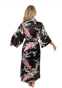 Гореща разпродажба синьо женски коприна район халати рокля кимоно юката китайските жени секси бельо плюс пижама размер S M L XL XXL XXXL A-046