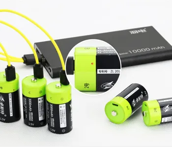 Горещи продажба ZNTER 1.5 V 3000mAh батерия c размер на USB акумулаторна литиево-полимерна батерия се зарежда с помощта на кабел Micro USB