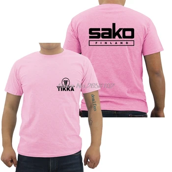Горещи продажба мода за мъже памучни тениски нов Тика Сако Финландия огнестрелни оръжия лого мъжка черна тениска Harajuku тениски, потници риза