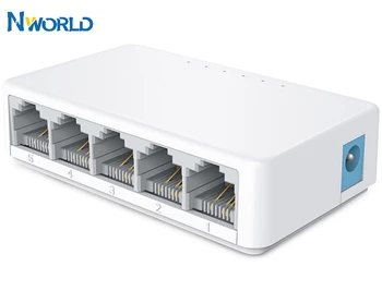 Горещо надувательство 5 портове 10/100 Mbit / с основен gigabit switch hub Fast Ethernet LAN десктоп мрежови суичове адаптер