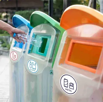 Горещо Надувательство Стъкло,Хартия,Пластмасови Етикети Знак Залепващ Винил Стикер Recycle Logos - Eco-Friendly Trash Can Signs Sticker Indoor