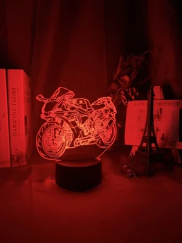 Готин мотор Led Night Light For Kids Спалня Декор уникален подарък за Рожден Ден за децата кабинет маса 3d лампа мотоциклет