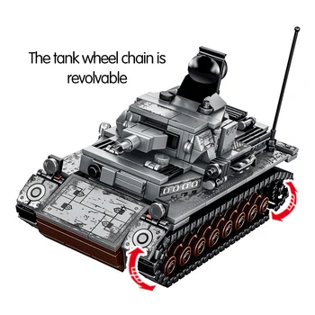 Град Сам военни градивни елементи за WW2 стоманена империя-немски IV танк войници цифри тухли играчки за деца