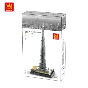 Градивните елементи на модерна модел на град Skyline архитектура серия забележителност на Дубай Бурж Халифа кула DIY играчки за деца, подарък