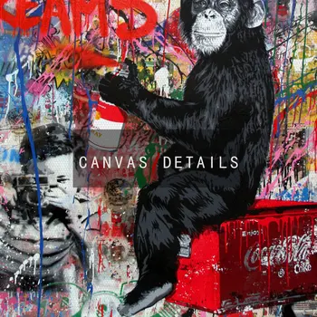 Графити изкуството на стената плакати следвайте мечтите си маймуна снимка на горила платно картина за хола абстрактно изкуство животни без рамка