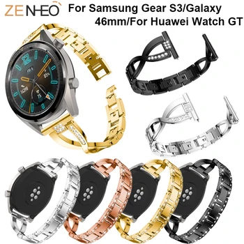 Гривна за Huawei Watch GT каишка 22 мм подмяна на гривна часовник колани за Samsung Galaxy 46 мм Bling планински кристал каишка за часовник