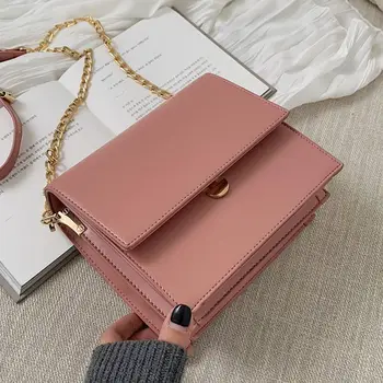 Дамски дизайнерски луксозна марка чанта 2020 Fashion New Highquality ПУ Leather Flip Square package simple Shoulder Messenger Bag