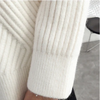 Дамски ежедневни зимни поло пуловер 2020 есен дебели свободни дълги ръкави дамски градинска облекло пуловер мода вязаный пуловер