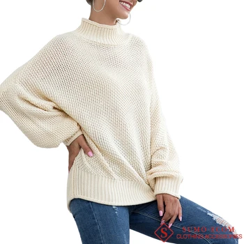 Дамски ежедневни поло с дълъг ръкав буци вязаный пуловер Дама плътен цвят без големи пуловер жилетка блузи зимни дрехи