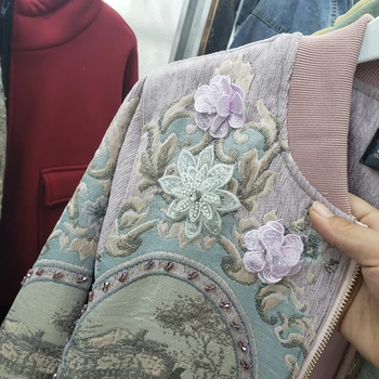 Дамски къс яке 2020 есен Нова Дамски промишленост формовани цвете светкавица съкратен якета Дамски палта