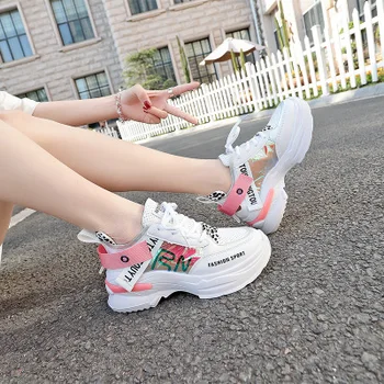 Дамски обувки Мода ежедневни Дивата маратонки треньори chaussure дамски дебели обувки на платформа удобна за Spring2020NEW дамски обувки
