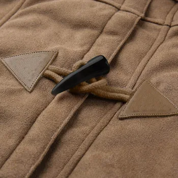 Дамски руното яке 2020 Новата Есен-Зима Рог бутон памучни палто голям размер с качулка на горно облекло горещи продажба в топ паркове