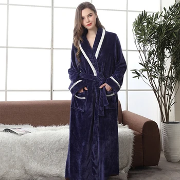 Дамски халати за баня, топла зимна Дама махровая пижама софт плюс размера на твърди халати за баня с дълъг ръкав за жени пушистое кимоно хавлия