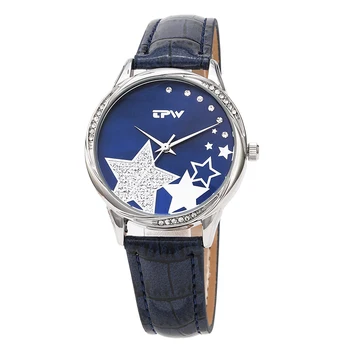Дамски часовници Звезда нов луксозен ежедневни аналогови кварцови часовници кожена гривна часовник подарък Relogio Feminino reloj mujer