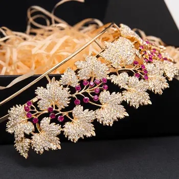 Датската кралска ruby диадема,Crystal crown принцеса Мария диадеми, Crown,сватбени златни накити за косата HG129