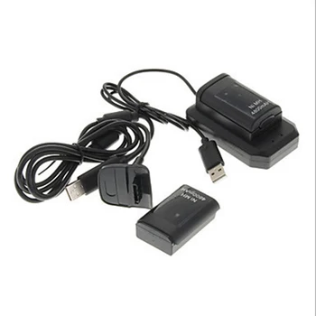 Двойна батерия + USB зарядно устройство кабел блок за XBOX 360 безжичен контролер GDeals