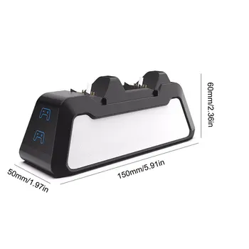 Двойно-бързо зарядно устройство за PS5 безжичен контролер USB 3.1 Type-C зарядно устройство ще захранване на поставка зарядно устройство за Sony PlayStation5 джойстик геймпад
