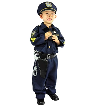 Делукс полицейски костюм и ролеви игри набор от момчетата на Хелоуин, карнавал, парти изпълнение елегантна рокля униформи облекло