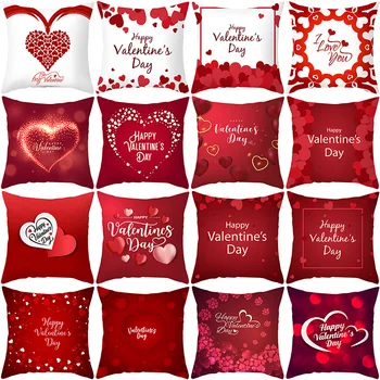 Ден на свети Валентин калъфка потребителски червени букви любов праскова кожа калъфка автомобил разтегателен възглавница калъфка начало декор 2021