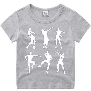 Детска Даббинг танц мода памучни тениски за момче и за момиче с къс ръкав черна тениска детска марка дрехи момчета Коледна риза