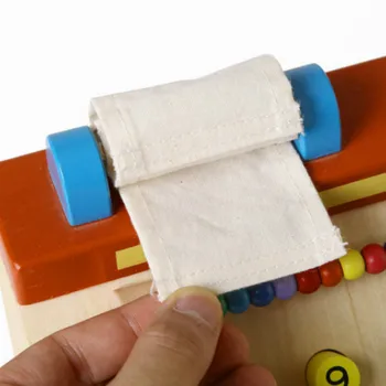 Детска дървена имитационный касов апарат Play House Baby Supermarket Cash Register математически когнитивни забавни играчки