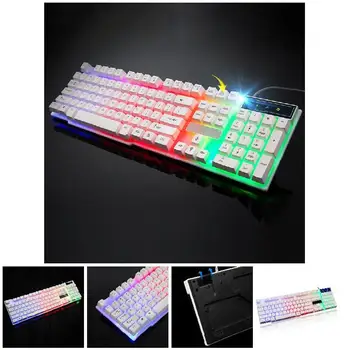 Детска клавиатура 104 клавиша механична клавиатура с кабел USB клавиатура цветни led светлини за Overwatch LOL JR-добрите Сделки механична клавиатура