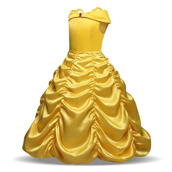 Детски дрехи за момиче Коледа Е парти костюм cosplay облечи фентъзи детски децата бална рокля Принцеса жълто дълги рокли