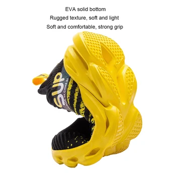 Детски Ежедневни обувки летящ тъкани надмощие Детски маратонки-високо качество на мека отскоковая подметка момчета момичета открит пътуване маратонки