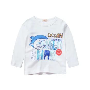 Детски ризи 2021 пролет есен тениски за деца, детски момчета тениски памук акула топ Детски дрехи за момчета дрехи