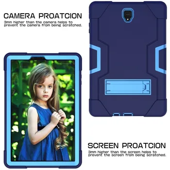 Детски устойчив на удари хибриден силиконов калъф за Samsung Galaxy Tab S4 10.5 SM-T830 T835 T837 калъф за Tab S4 10.5 T830 case+фолио+дръжка