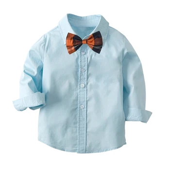Децата 2019 пролет/есен джентълмен комплект дрехи с дълъг ръкав памук, тениски+панталони+вратовръзка 3шт момчета сватбени облекла деца