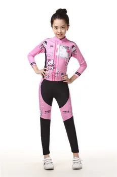 Децата Колоездене на велосипед Джърси с дълъг ръкав, комплекти за деца Колоездене облекло екип под наем Ciclismo момчета момичета МТБ ризи топ костюм