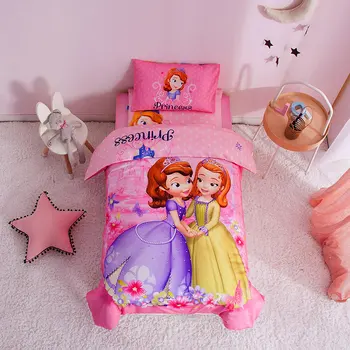 Децата пухени комплект розово София Принцеса легла за момичета спалня декор памук покривки за детски дете детско легло марка Disney