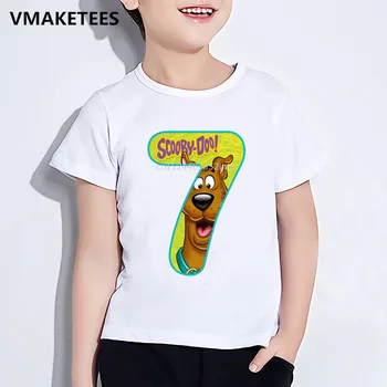 Децата смешно сладки момичета и момчета тениски деца Скуби Ду номер 1~9 карикатура печат на тениски Детски подарък за рождения Ден на облекло, ooo2427